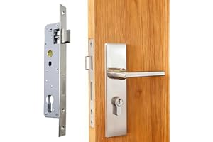 HUACOMMERCE Edelstahl Einsteckschloss Entferung 85MM Dornmaß 25MM, Robustes Rohrrahmenschloss für Metalltüren & Gartentore, Schlosseinsatz für Links/Rechts, wetterfest und korrosionsbeständig für hoher Sicherheit