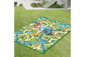 EDUK8 Worldwide Limited Children's Padded Play Mat - Wipe Clean & Water Resistant for Use Indoors & Outdoors, 120 x 100 cm, Great for Education & Play (120 x100 cm, Zoo)