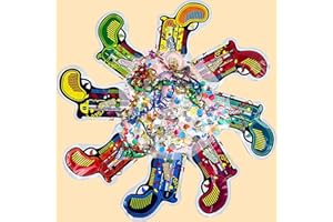 JOYRAVO 20PCS Confetti Poppers Machine with Ribbons, Automatic Inflation Fireworks Gun Perfect for Birthdays, Weddings, Graduations, Parties and Celebrations, Safe and Eco-friendly Party Supplies