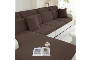 Ystyle Funda Asiento Sofa, Funda Cojin Sofa Ajustable, Funda De Cojín De Asiento Elástico, Funda Sofa Cojines Separado, Funda De Asiento De Sofá De Sala De Estar (Chaise Longue, Camello)