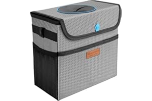 QUARKACE Car Garbage Can, Removable Leakproof Liner, Waterproof Oxford Fabric, Easy to Clean, Special Lid Design, Trash Bag for Car Hanging Seat Back and Console