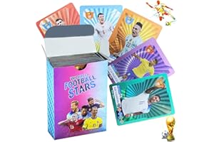 Sidesea Fussballkarten, 55PCS Fussball Karten Farbe Fussball Sammelkarten 2023/2024 World Cup Fußball Star Karte Kinder zum Sammeln von Karten für Fans, Kinder, Jugendliche Und Erwachsene