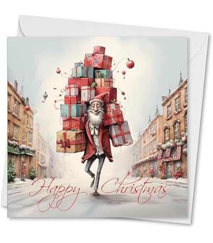 Lot De 8 Cartes De Noël Caritatives (Alm-Alcx0477)–Un Vélo