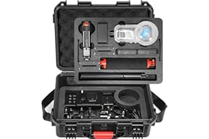 AMAZEAR Twarde etui na akcesoria Insta360 X5, Insta 360 X4/X5 wodoodporna ochronna twarda obudowa do przenoszenia zestawu do nurkowania Bullet Time Handle 2.0 z paskiem na ramię, dwie warstwy, czarny