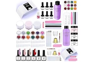 ‎SPTHTHHPY SPTHTHHPY Gel Nagellack Set in 4 Farben Gel 36W LED Lampe Acryl Powder und Acrylic Nail Liquid Falsche Nägel Unter- und Überlack Das komplette Werkzeug für Salon