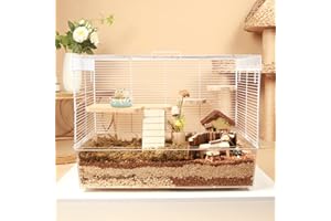 BUCATSTATE Cage Hamster Habitat avec Accessoires Spacieuse Cage pour Petit Animal pour Hamster, Souris, Gerbille, Rongeurs (62 * 35 * 43cm)