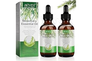 DIKAYI Olio Essenziale di Rosmarino (2 pezzi), Rosemary Essential Oil for Hair Growth, per Capelli Secchi e Danneggiati, Stimolano la Crescita, Nutrono Il Cuoio Capelluto