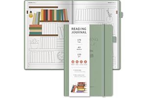 BIROYAL Reading Journal with 52 Book Reviews - A5 Hardcover 176 Pages Book Journal - Reading Tracker & Planner Log - Literary Lovers Gift
