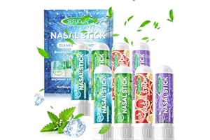 PLUVYZE 8 Pezzi Inalatore Nasale, Nasal Stick, Possono Alleviare Rapidamente La Congestione Nasale, Lenire La Cavità, Migliorare La Concentrazione, Adatti Per Studio, Lavoro E Viaggi, Ecc