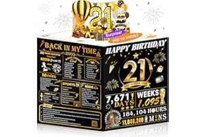 21st Birthday Card for Girl Boy Son Daughter, Big Pop Up 21st Birthday Cards for Grandson Granddaughter, Back In 2005 Funny 21 Year Old Birthday Decorations