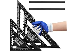 Carpenter's Square Set, 2 delar (180 mm & 300 mm/7 tum–12 tum) – precisionsvinkelmätare och anslagvinkel, metall-fyrkantig fö