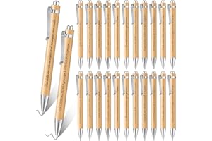 Sinmoe 24 Pezzi Penne con Frasi Motivazionali in Italiano Ispiratrici Penne a Sfera Retrattili in Legno Portafortuna per Alunni Regali per Inizia la scuola Maturità Studenti Insegnanti Dipendenti