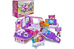 Pinypon - Ambulance Pinypon avec Figurine, pour emmener Les Pinypons à l'hôpital, équipée d'une sirène, d'une radiographie avec lumière et d'autres Accessoires, FAMOSA (700016790)