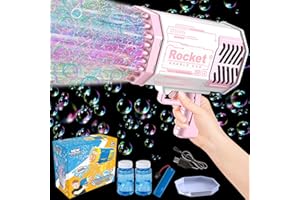 MECCTUCK Pistola Burbujas de Jabon Niños, 69 Agujeros Pomperos para Niños, Burbujas de Jabon Niños, Pistola de Pompas de Jabon, Maquina Burbujas, Pistola Burbujas, Pomperos para Fiesta al Aire Libre Boda