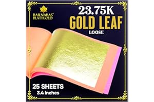 BARNABAS BLATTGOLD Barnabas Echtes Blattgold Lose 23.75 Karat, 85 X 85mm, 25 Blätter in Blattsammlung