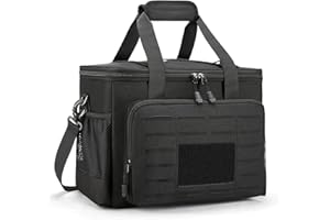 HSHRISH Borsa frigo 20L Borsa termica porta pranzo tattica - grande borsa frigo isolata per adulti maschi: impermeabile e durevole, parco picnic spiaggia picnic campeggio,supermercato shopping nero