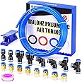 TAILONZ PNEUMATIC Blue 8mm or 5/16 OD 5mm ID Polyurethane PU Air Hose Pipe Tube Kit 10 Meter 32.8ft