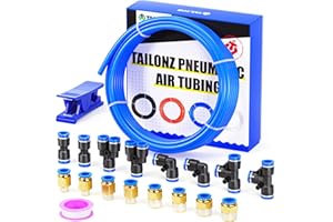 TAILONZ PNEUMATIC Blue 8mm OD 5mm ID Polyurethane PU Air Hose Pipe Tube Kit 10 Meter 32.8ft