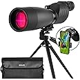 ESSLNB Spotting Scope with Tripod Cell Phone Adapter 25-75 X 70 BAK4 Waterproof Straight Spotting Scopes for Target Shooting Hunting Bird Watching