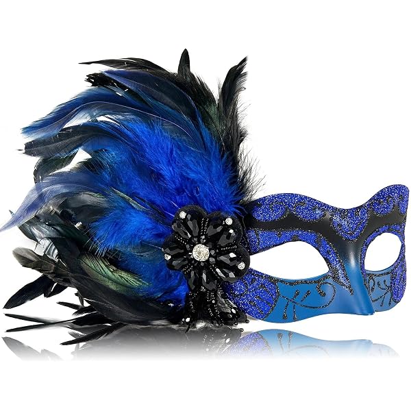 ETOFETE Maskerade Maske Mit Feder – Elegant Für Ball, Karneval & Halloween