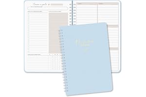 BIROYAL Agenda hebdomadaire non daté - Format A5 - Planning hebdomadaire avec liste de tâches - Large zone de notes - 52 feuilles en français - Couverture rigide