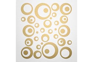 ‎WANDFEE WANDfee Wandtattoo Kreise Punkte 50 FARBWUNSCH I gold I Wandaufkleber Aufkleber Kinderzimmer Fliesenaufkleber Badezimmer Küche