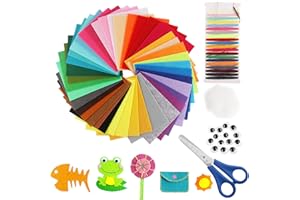 YFPOPONE 40 kolorów filc do majsterkowania, 20 x 15 cm, arkusze filcowe, arkusze filcowe z 21 kolorami deski do szycia, płyty filcowe do majsterkowania, rzemiosła, szycia, włókniny, dla dzieci