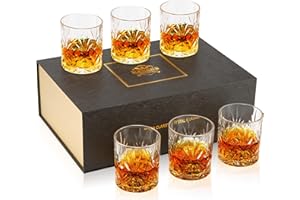 KANARS Bicchieri da Whisky, Bicchiere da Cocktail Cristallo, Regali di Compleanno Unici per Marito Nonno Papà Lui Fidanzato, Bellissimo Regalo, Set di 6 Pezzi, 300 ml