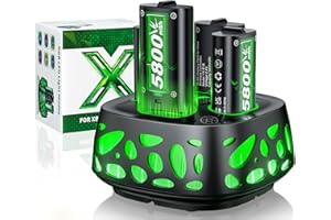 4 x 5800mWh Battery for Xbox One/Xbox Series S/X, 2.5H Fast Charging Station 10 Colors RGB Mode 25H Playing Time Rechargeable Battery for Xbox Series S/X/Xbox One/S/X/Elite Controller
