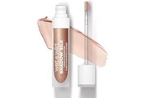 Wet n Wild Sombra de Ojos Líquida Shadow Silk, Sombra de Ojos Líquida de óptima Pigmentación con Acabado Brillante, Seca Rápidamente, Fácil de Aplicar con Aplicador de Varita, Tono Lunar Beige