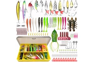 PIWOSGOL 131 Pezzi Esche Artificiali Spinning, Artificiali Spinnings Mare Spigola, Cucchiaini Pesca Trota, Minnow Spinnings, Per Trota, Persico,Luccio Spoon Kit, Materiale Di Protezione Ambientale