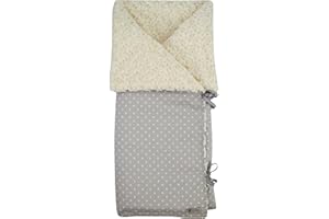 BORDA Y MÁS Saco Arrullo para Bebés – Convertible en mantita - Relleno Extraíble - 95 x 72 cm - Mantiene el Calor – Normandie Estrellas Gris - Hecho en España - Nenel