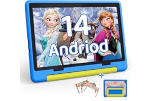 HotLight Kids Tablet 10 inch Android 14 Octa-Core, 8GB RAM+64GB ROM, 1280 * 800 IPS, 5MP+8MP Dual Camera, 5000mAh, Parental Control, WiFi 6/BT 5.3, Child Tablet with Protective Case(Blue)