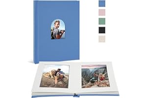Vienrose Small Photo Album 6 x 4 for 30 Pictures, Linen Cover Premium Photo Book with Memo Space, Ideal for Wedding Albums, Memory Books, and Travel Journals, Blue
