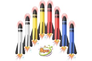 Anginne Fusée Jouet pour Enfant - 8/14 Roquettes de Rechange en Mousse - Cadeaux & Jeux Exterieur Enfant