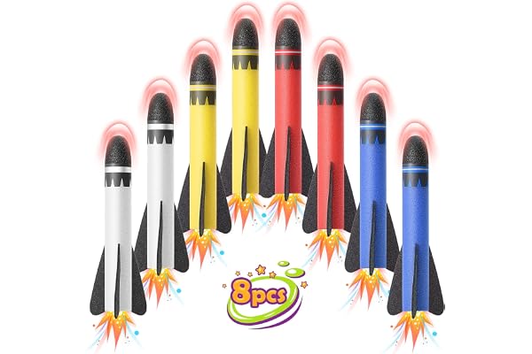 Anginne Fusée Jouet pour Enfant - 8/14 Roquettes de Rechange en Mousse - Cadeaux & Jeux Exterieur Enfant