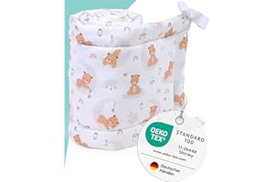 ‎TRENDARIO Bettschutz für 70x140 und 60x120 | Oeko-Tex 100 | Weicher Schutz für Gitterbett | 100% Baumwolle | Waschbar bis 40°C | Schutzpolster für Gitterbett | 27x175 cm