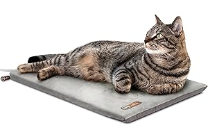 K&H PET PRODUCTS Thermo-Kitty Mat Heated Pet Bed Gray 12.5 X 25 Inches
