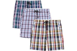 MoFiz Pantaloni Corti Pigiama Bambino Ragazzo Cotone Pantaloncini Shorts a Quadretti con Tasche 7-15 Anni