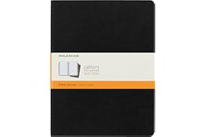 Moleskine Cahier Journal Set de 3 Cahiers avec Pages Lignés, 120 Pages, Couverture en Carton et Couture Coton Visible, Grand Format 19 x 25 cm, Couleur Noir