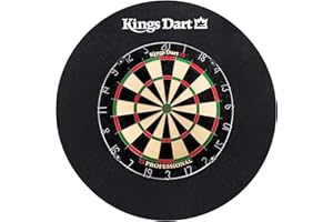 ‎KINGS DART Kings Dart Dart-Set Profi | Hochwertige Sisal Steel-Dartscheibe + Dart-Surround | dünne Spider-Feldbegrenzung | Tunierdartscheibe nach WDF Standard| Markenqualität