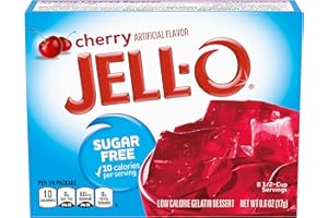 Jell-O Sugar-Free Gelatin Dessert, Cherry, 0.60-Ounce, 6 Count