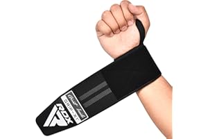 RDX WR11 Gym Wrist Wraps – Heavy-Duty Cotton, Extra-Wide Design, Adjustable Quick-EZ Closure, 25% Stretchability, One Size, Approved by USPA & IPL, Multiple Colors