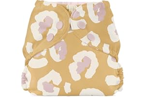 Esembly Cloth Diaper Outer, Waterproof Cloth Diaper Cover, Swim Diaper, Leak-Proof and Breathable Layer Over Prefolds, Flats or Fitteds, Reusable Diaper with Snap Closure, Size 2 (18-35lbs), Sahara