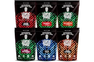 VERDE MATE Zestaw yerba mate z owocami | Sześciopak yerba mate | Guarana, owoce leśne, ananas, ashwagandha | Brazylijska zielona yerba mate | Herbata yerba mate | Łagodny smak | Naturalna kofeina | 6x500g | 3kg