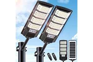 SENDALE Farolas Solares Exterior 400W, 84 LED Farola Potente con Control Remoto,IP66 Impermeable Luz Solar Exterior Sensor de Movimiento,Foco Solar Luz de Seguridad para Jardín, Patio,2 Paquetes