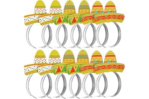 Aoriher 12 Pieces Cinco De Mayo Sombrero Headband Mexican Fiesta Paper Party Hat Fiesta Sombrero Headband Mexican Fiesta Party Colorful Headband for Carnivals Festivals Party Supplies