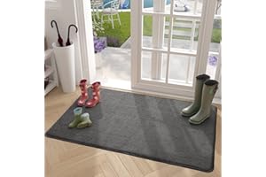 COLOR&GEOMETRY Color G Tapis Entrée Intérieur Paillasson Antidérapant 90 x 150 cm Tapis de Porte Absorbant, Lavable, Tapis pour Intérieur, Extérieur, Chambre, Cuisine, Entrée, Couloir - Noir