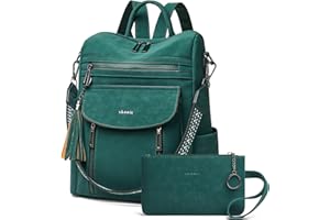 Shrrie Leather Backpack Fashion Backpack Purse Designer Small Travel Backpack Convertible Shoulder Bag with Wristlet for Work College