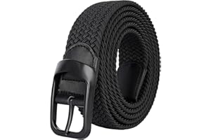 Drizzte Ceinture Homme Grande Taille 110-180cm Elastique Tressée Ceinture Noire